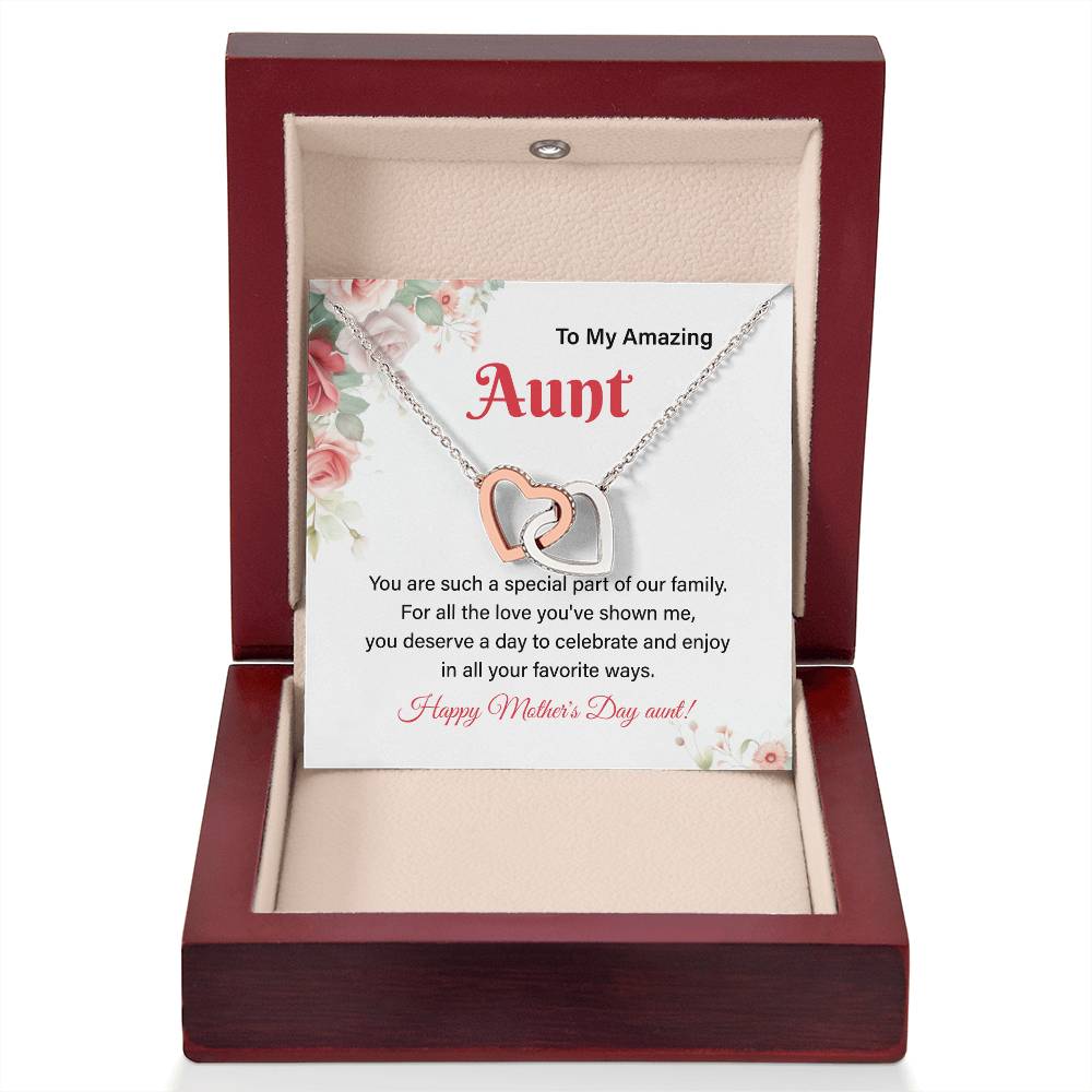 Aunt Necklace Gift for Mother’s Day from Niece with Message Card