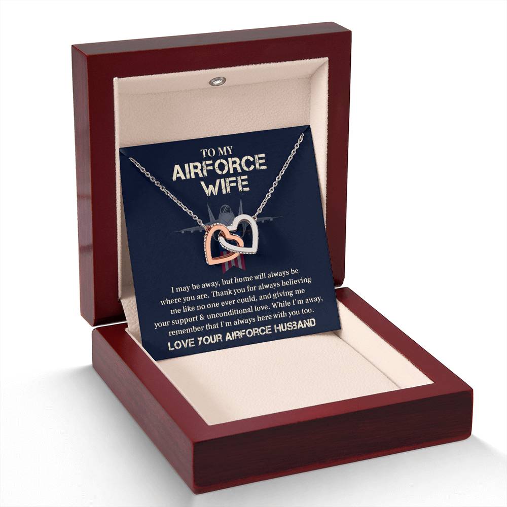 Airforce Wife Necklace Gift from Husband – With Message Card
