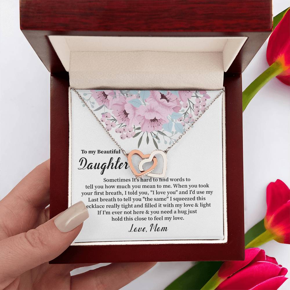 Daughter Necklace Gift from Mom with Message Card