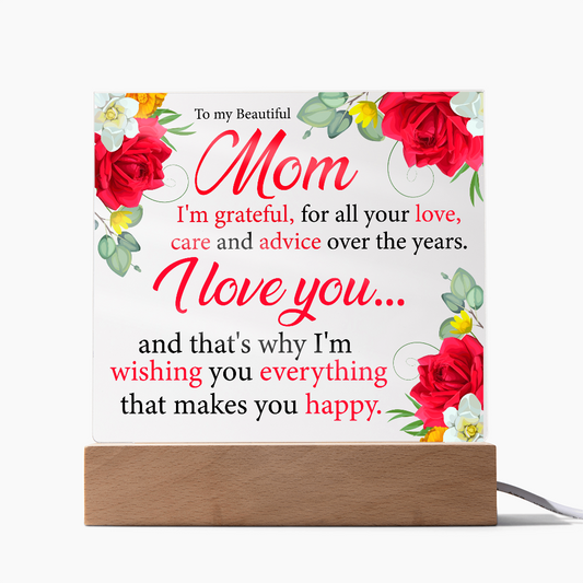To My Beautiful Mom Acrylic Gift