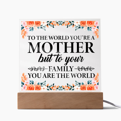 Mother Quote Acrylic Plaque With Floral Design