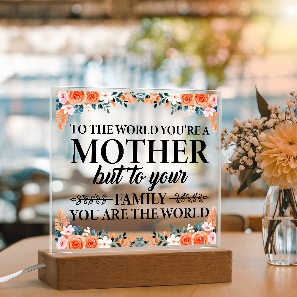 Mother Quote Acrylic Plaque With Floral Design