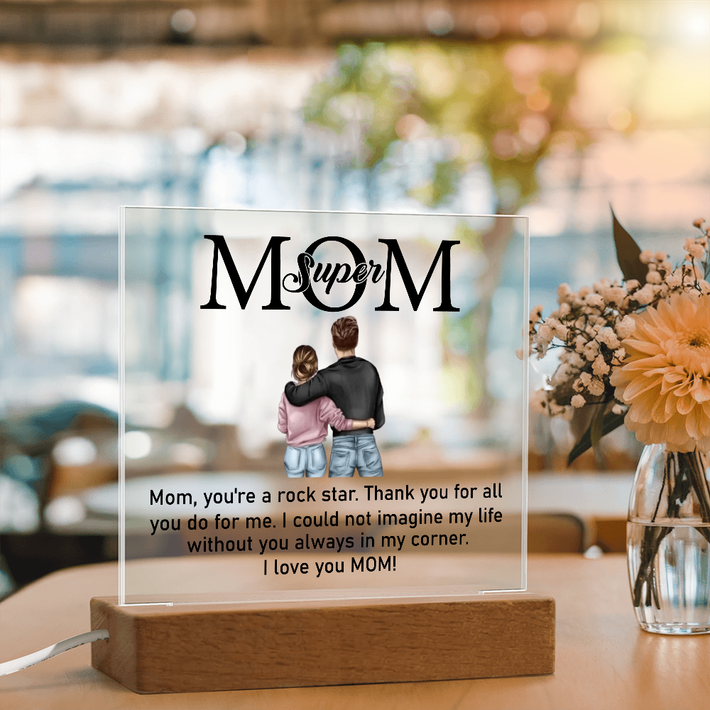 Super Mom Acrylic Plaque From Daughter or Son