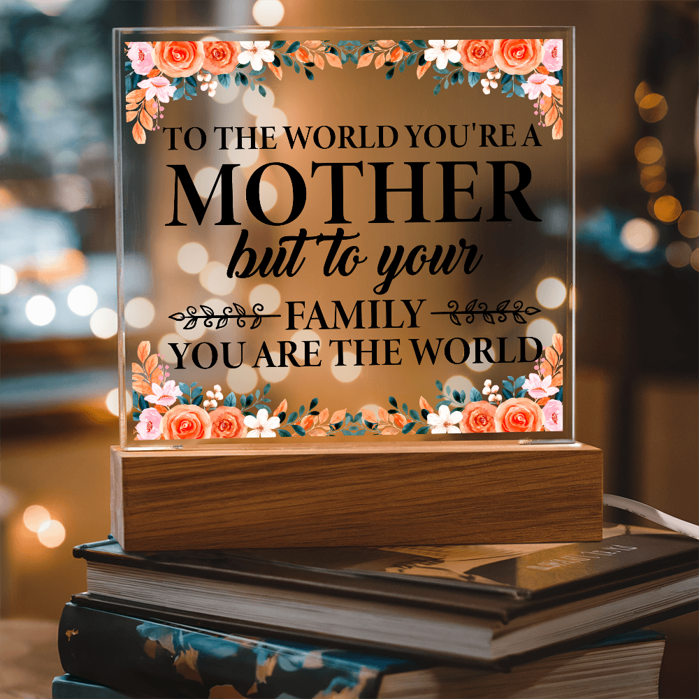 Mother Quote Acrylic Plaque With Floral Design