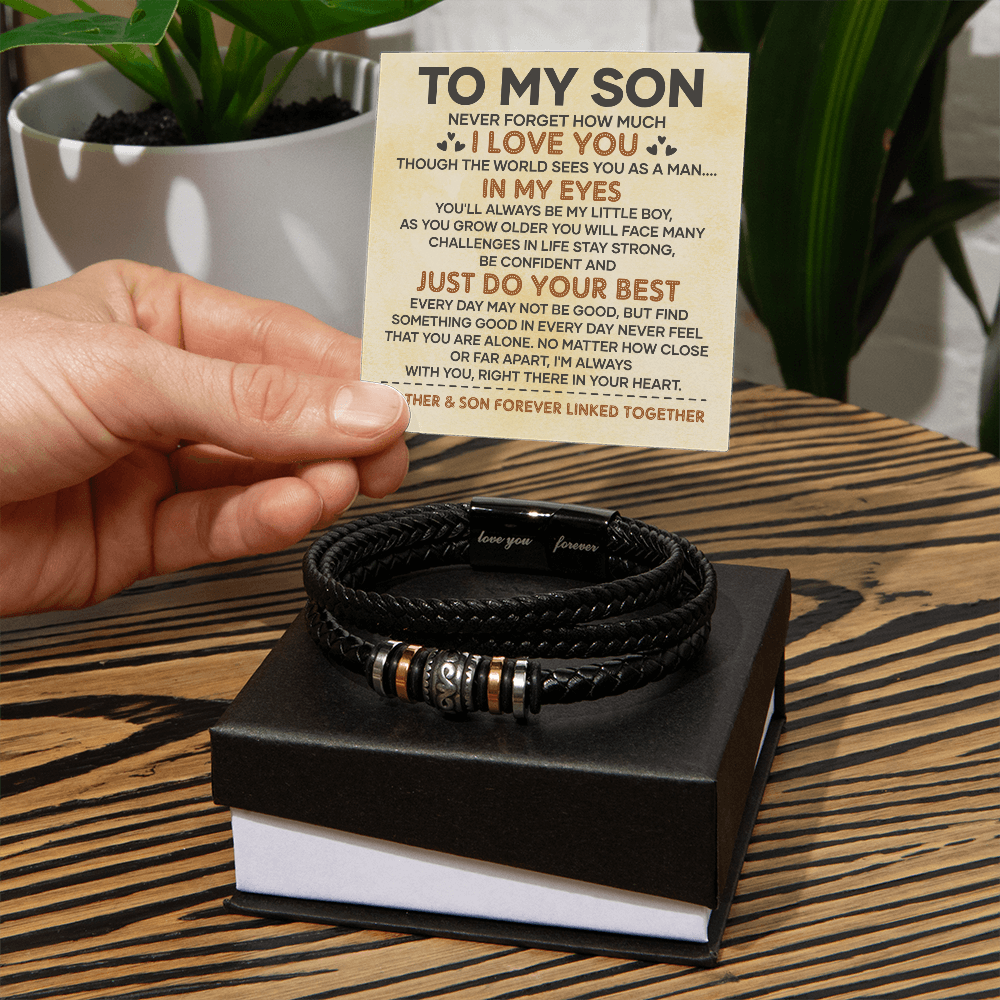 Mother to Son Bracelet Gift Message Card Included