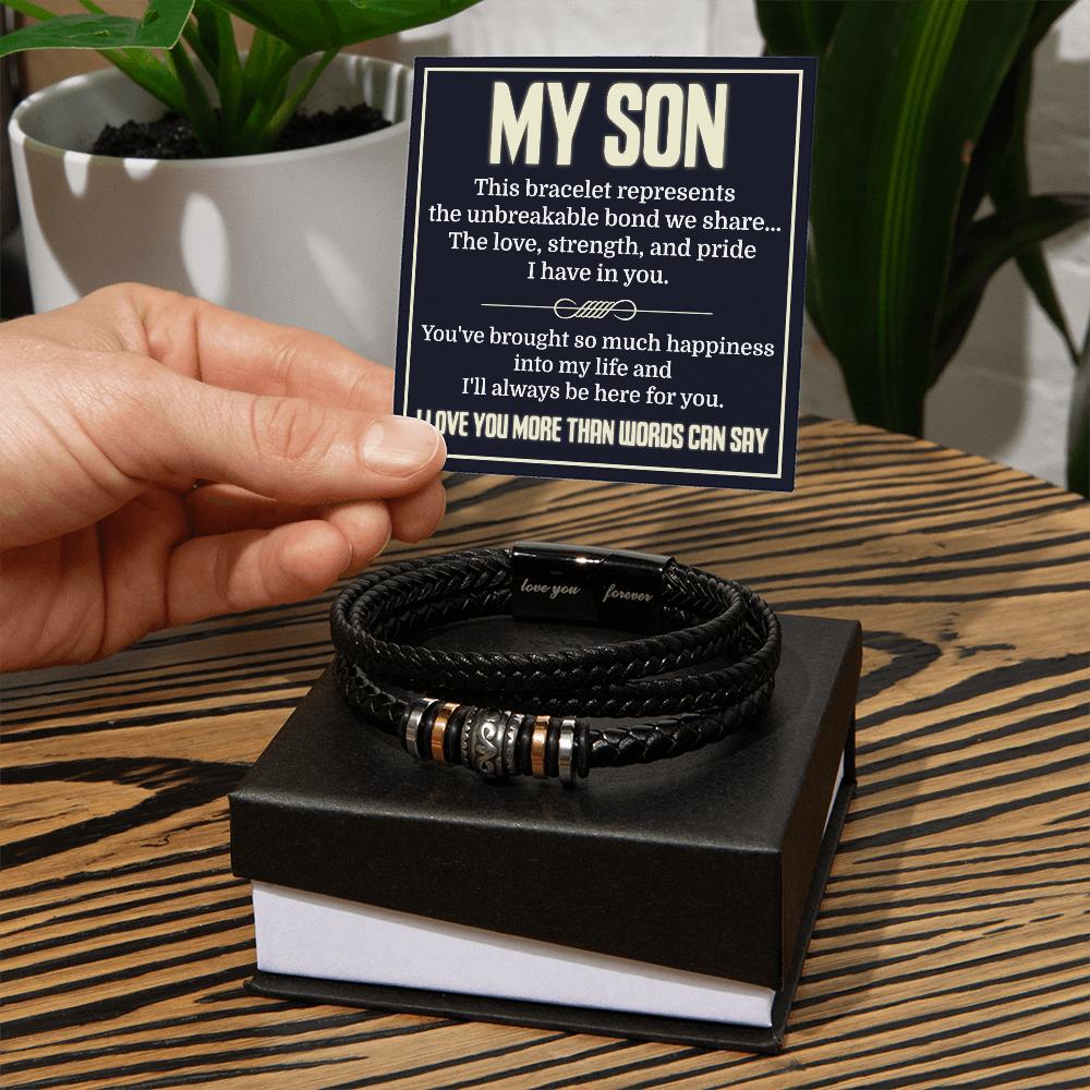 "My Son Bracelet - Unbreakable Bond of Love, Strength, and Pride"