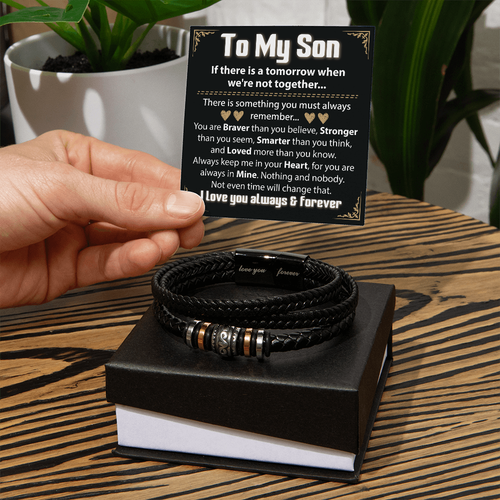 "To My Son Necklace - A Forever Reminder of Love, Strength, and Unbreakable Bond"