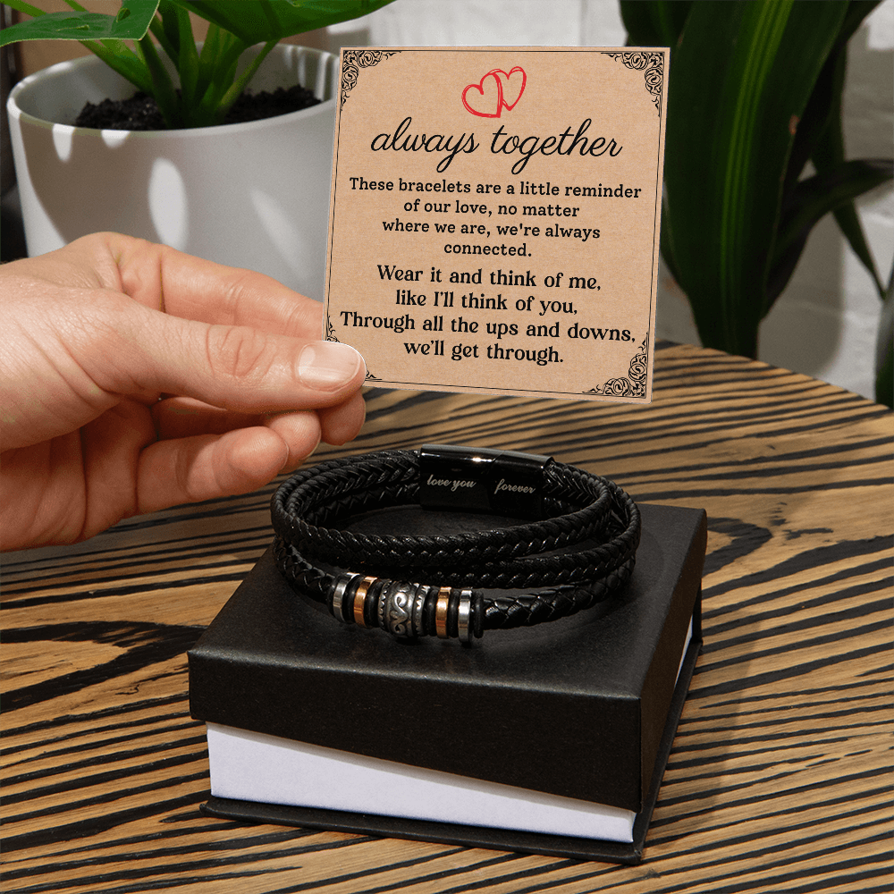 "Always Together Bracelet - Heartfelt Love Reminder with Connected Hearts Design"