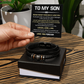 Leather Son Bracelet Gift from Dad Message Card Box