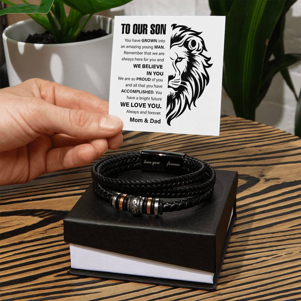 Lion Bracelet Gift for Son from Parents