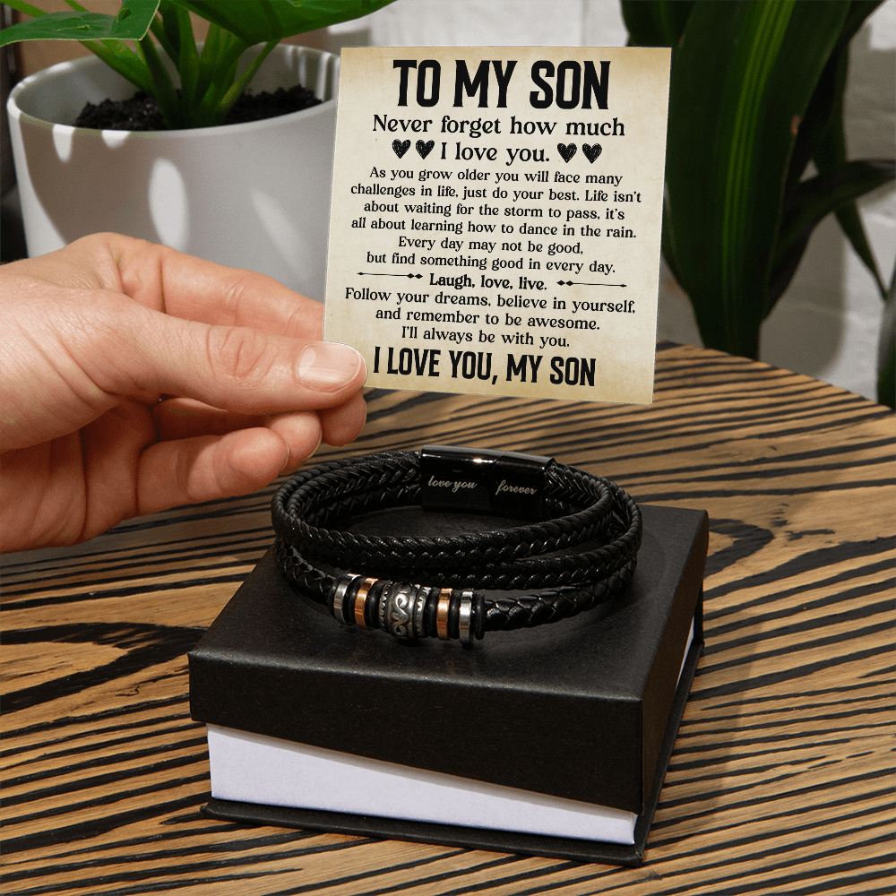 "To My Son Bracelet - Inspirational Love and Life Guidance Design"
