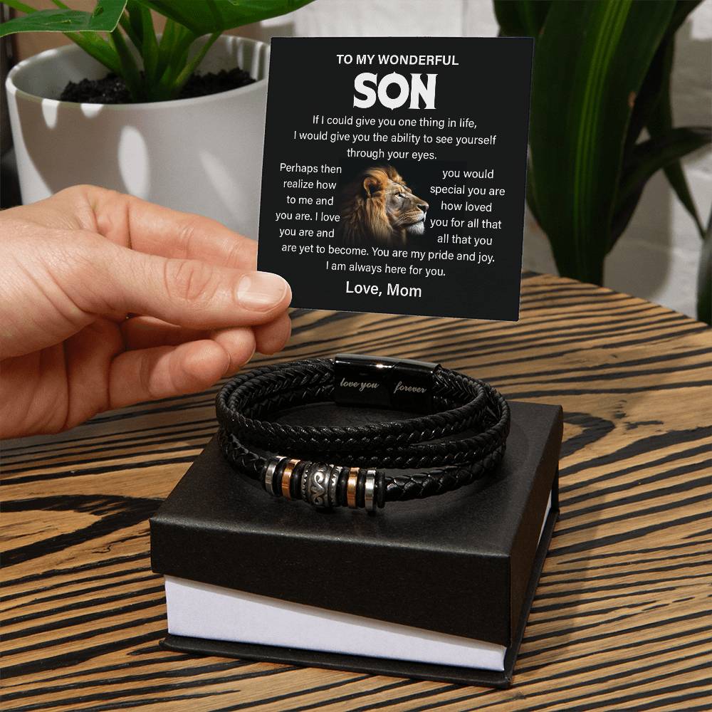 Lion Bracelet Gift for Son from Mom