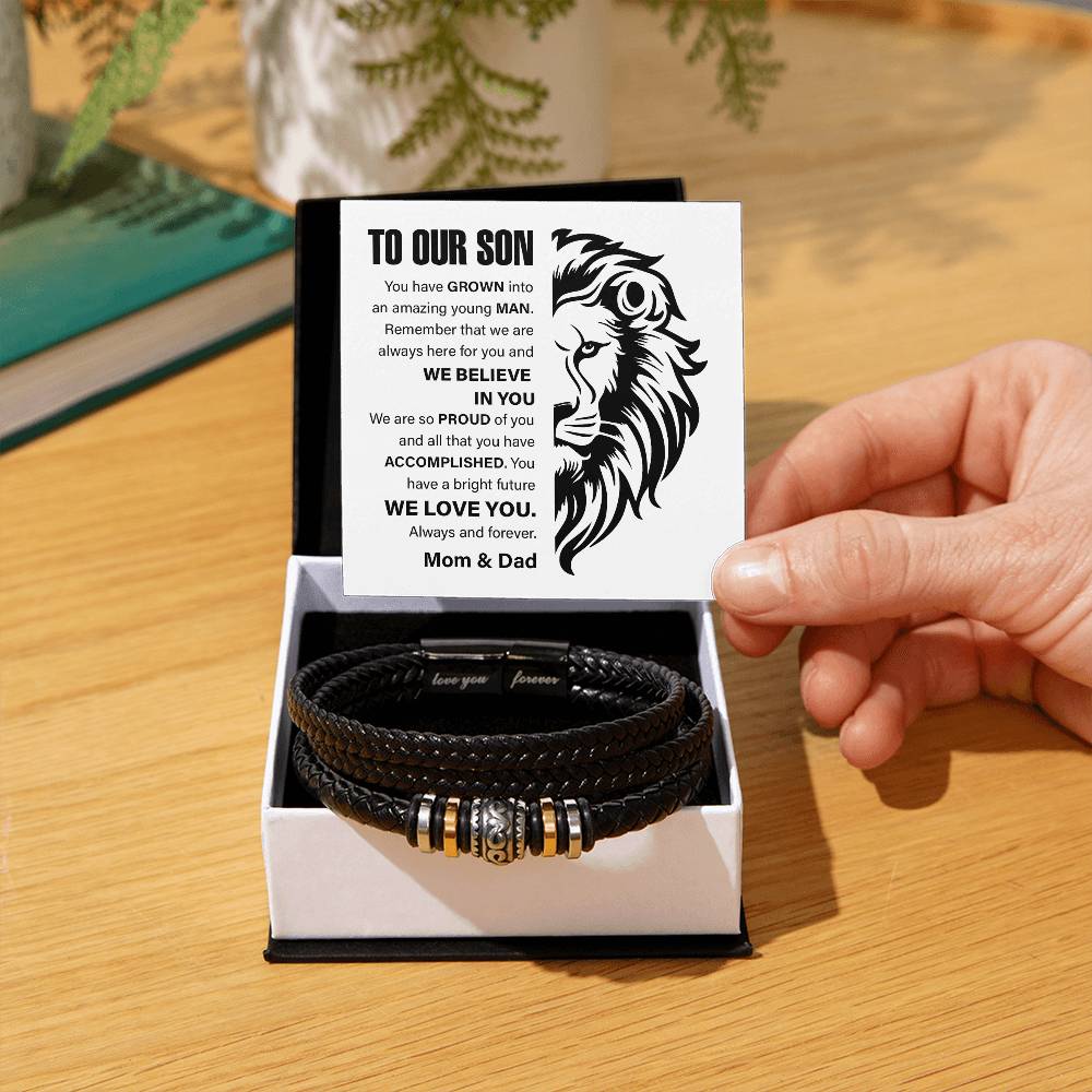 Lion Bracelet Gift for Son from Parents