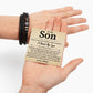 Mom to Son Bracelet Gift Proud of You Message Card