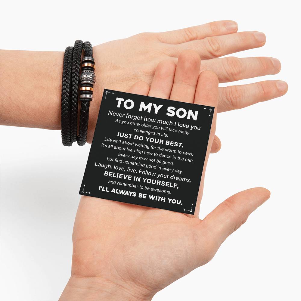 To My Son Motivational Bracelet Gift from Mom