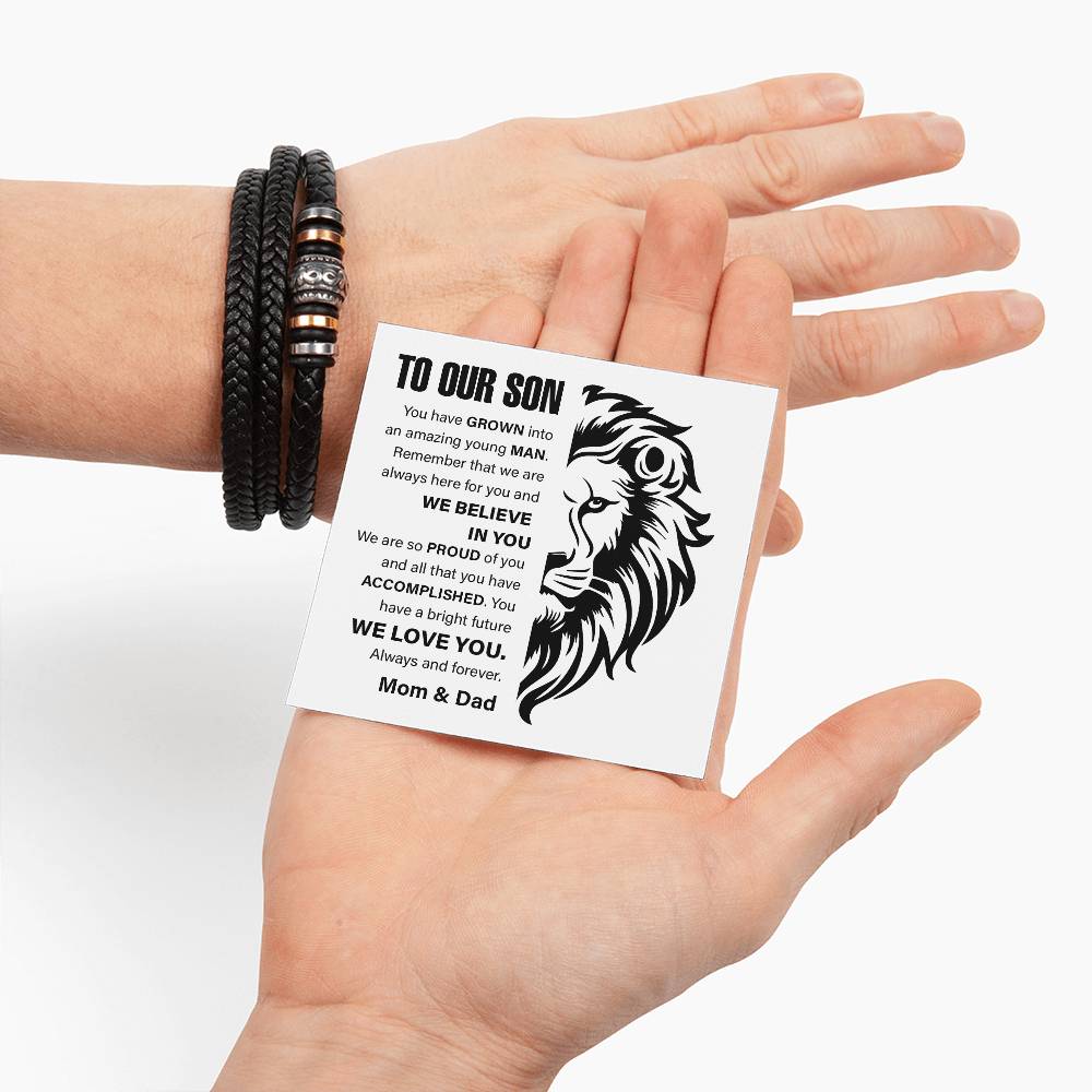 Lion Bracelet Gift for Son from Parents