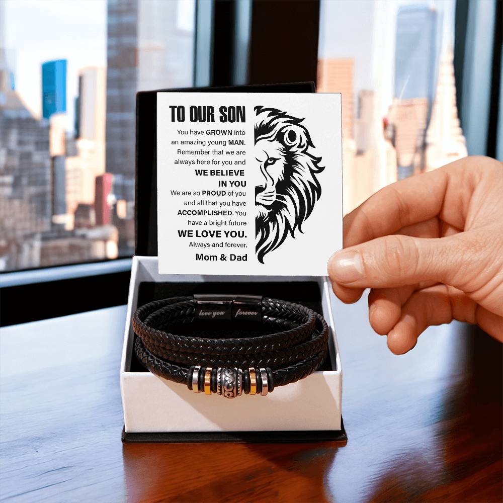 Lion Bracelet Gift for Son from Parents