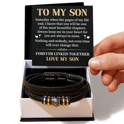 "To My Son Necklace - Forever Linked Together, A Love That Will Never Change"