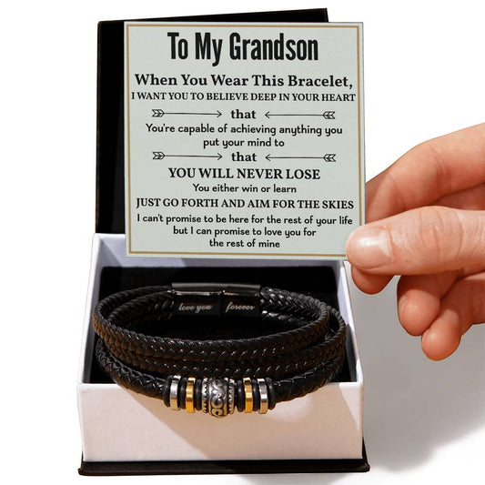 To My Grandson Bracelet Gift – Inspirational Keepsake