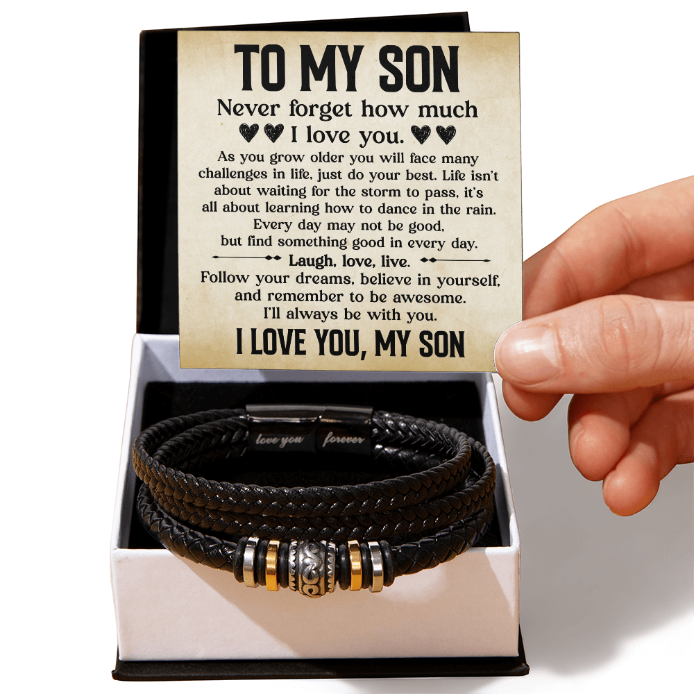 "To My Son Bracelet - Inspirational Love and Life Guidance Design"