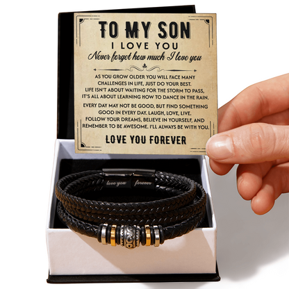 Bracelets Gift for Son from Dad Love You Forever Card