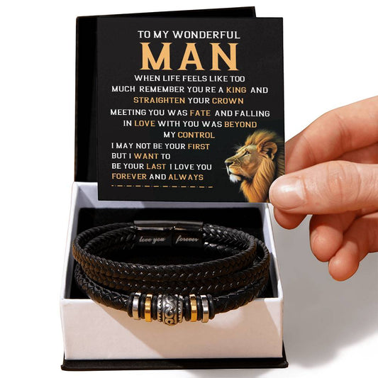 To My Wonderful Man, Bracelet For My Forever King You’re My Perfect Match Bracelet Bracelets For My Forever Love Unconditional Love Bracelet Unconditional Love Bracelet For Him Wonderful Man Bracelet Sentimental Bracelet For Boyfriend