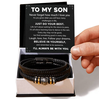 To My Son Motivational Bracelet Gift from Mom