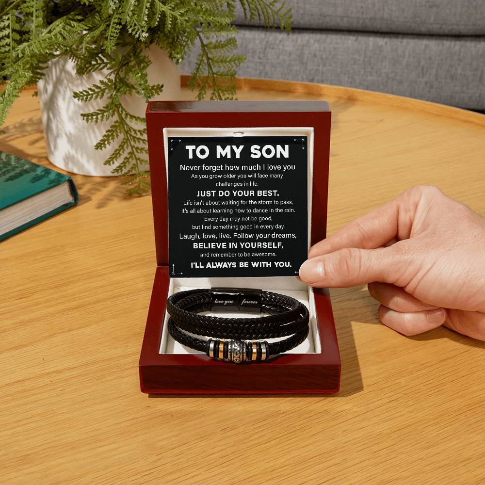 To My Son Motivational Bracelet Gift from Mom