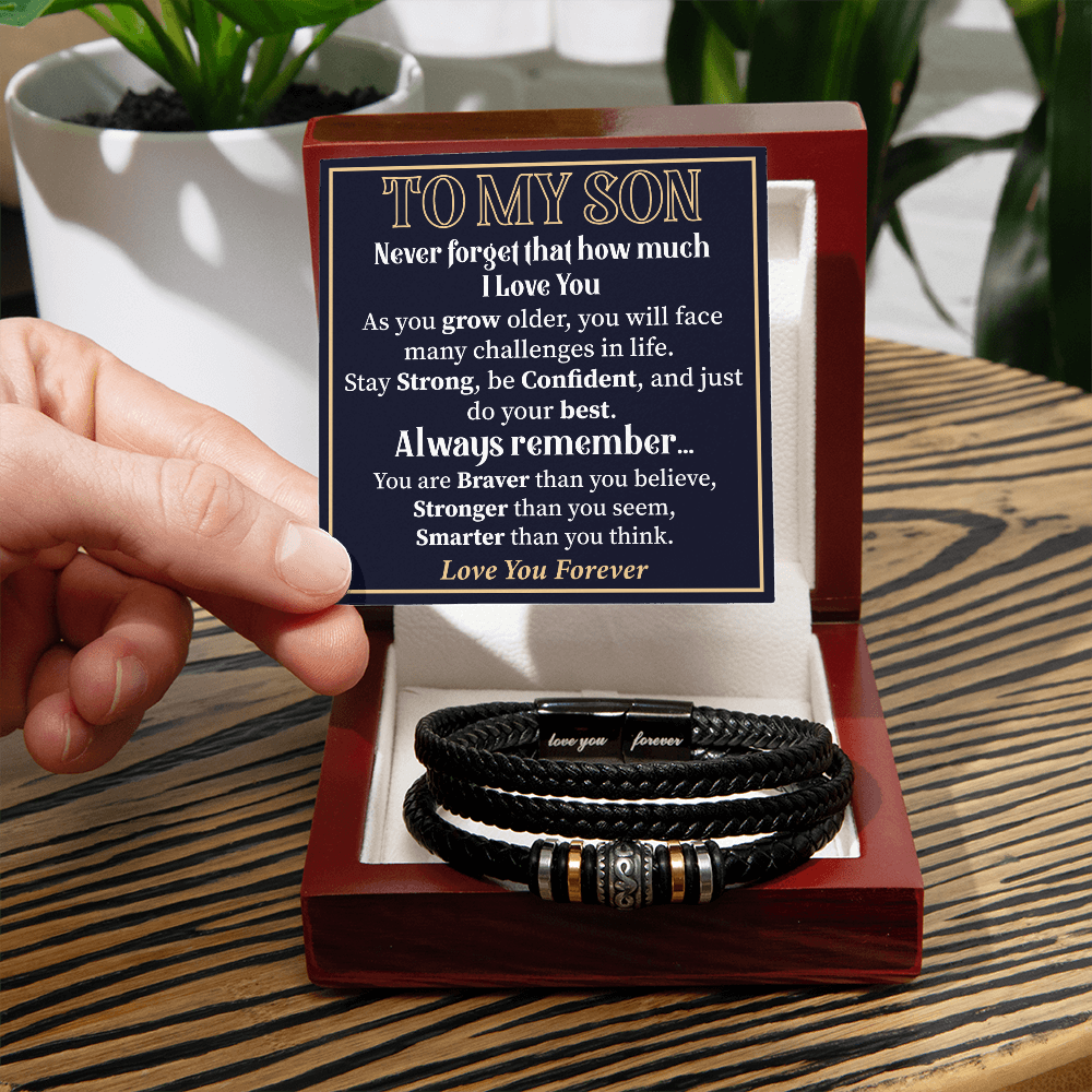 "To My Son Necklace - A Forever Reminder of Strength, Confidence, and Love"