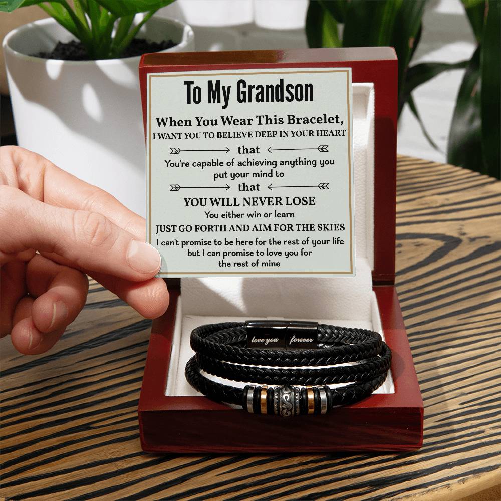 To My Grandson Bracelet Gift – Inspirational Keepsake