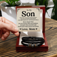 "To My Son Necklace - Strength, Love, and Unwavering Support from Mom"