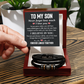 "To My Son Necklace - Forever Linked Together with Love, Strength, and Belief"