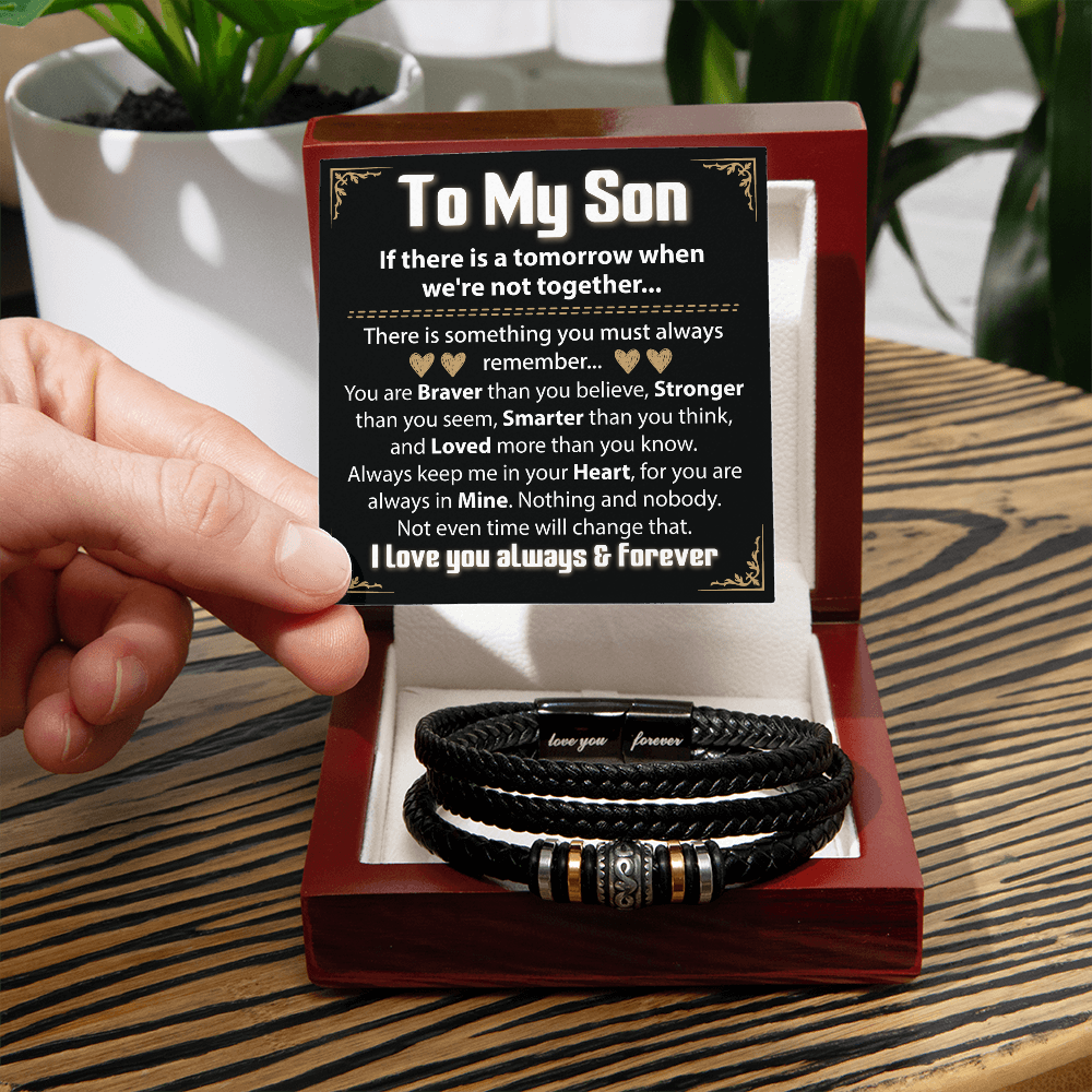 "To My Son Necklace - A Forever Reminder of Love, Strength, and Unbreakable Bond"