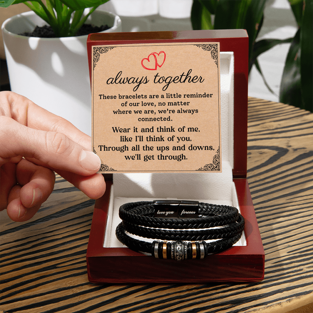 "Always Together Bracelet - Heartfelt Love Reminder with Connected Hearts Design"