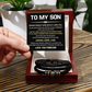 "To My Son - Never Forget How Much I Love You - Motivational Bracelet - Inspirational Gift for Sons"