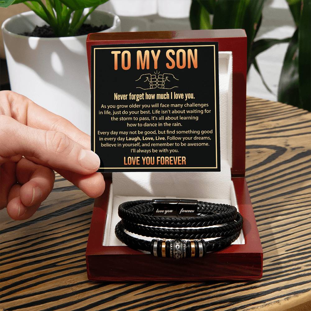 "To My Son Necklace - A Forever Reminder of Love, Strength, and Life Guidance"
