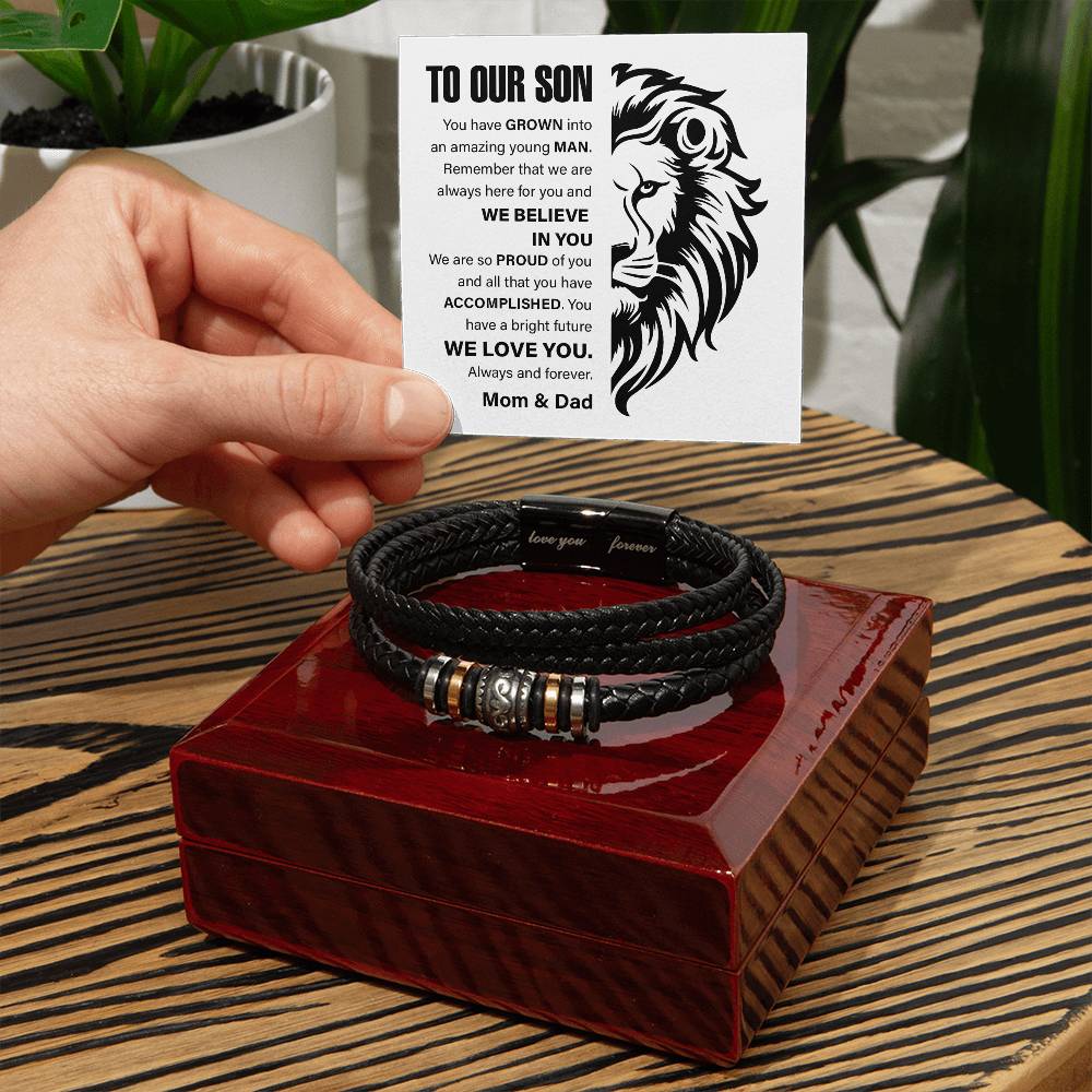 Lion Bracelet Gift for Son from Parents