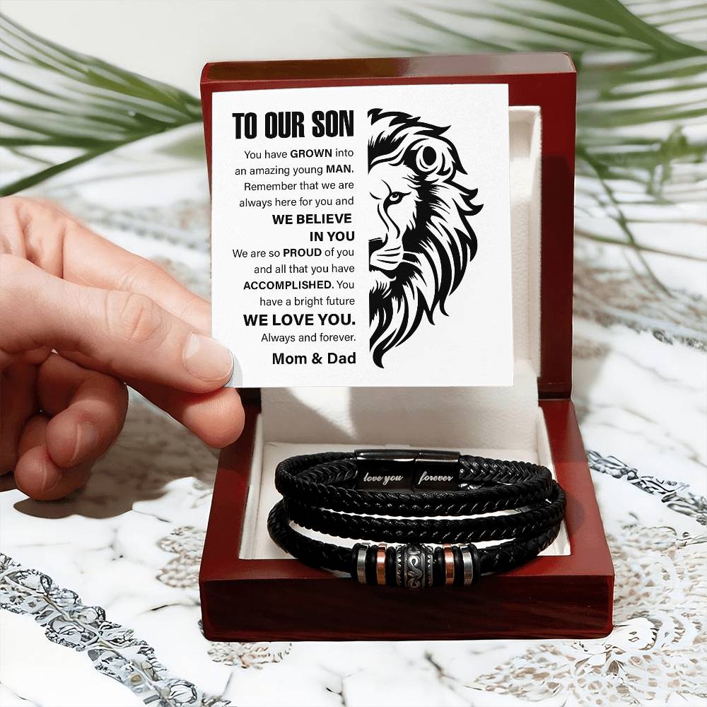 Lion Bracelet Gift for Son from Parents