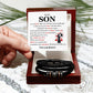 To My Son Leather Bracelet Gift from Mom With Note