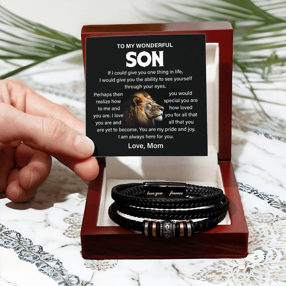 Lion Bracelet Gift for Son from Mom