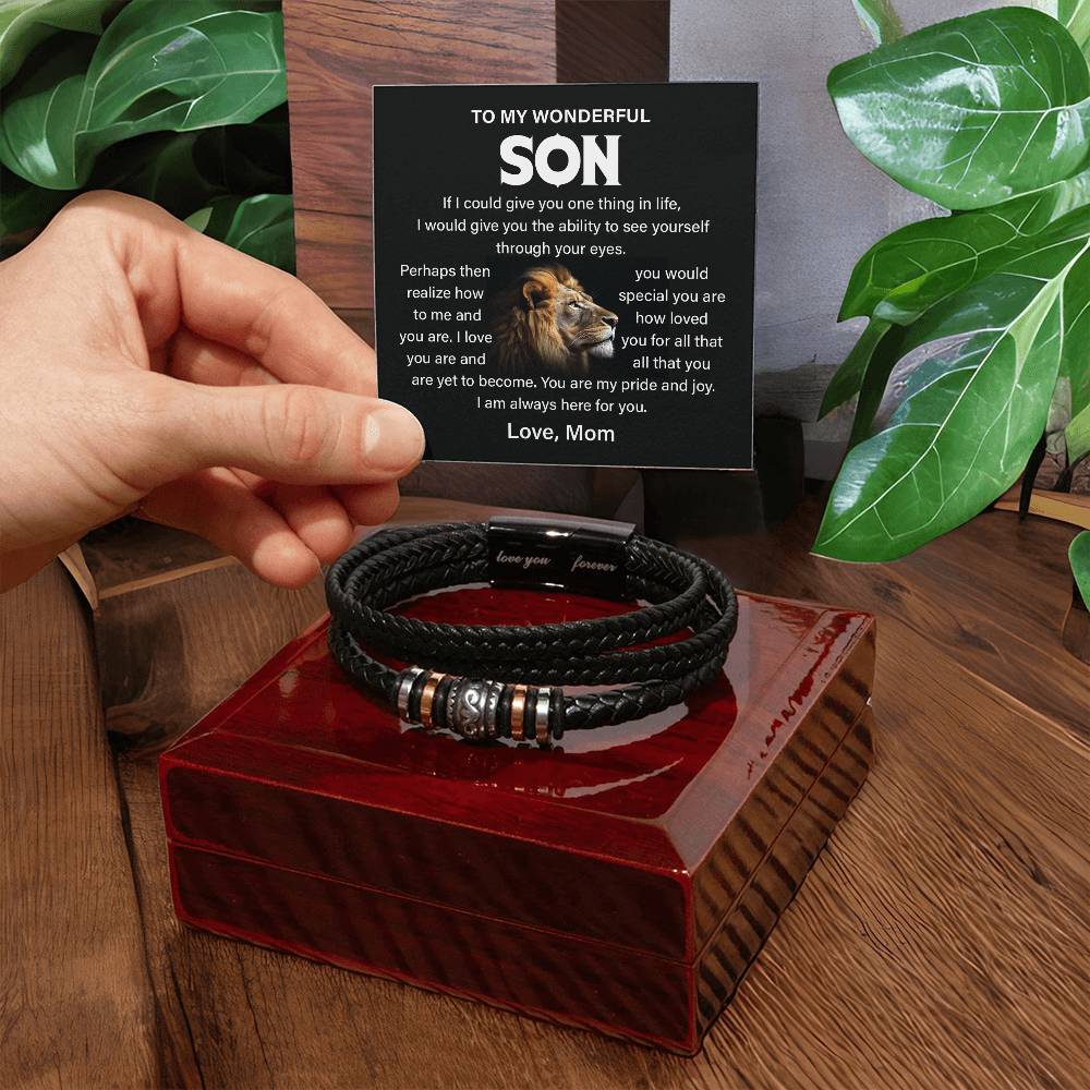 Lion Bracelet Gift for Son from Mom
