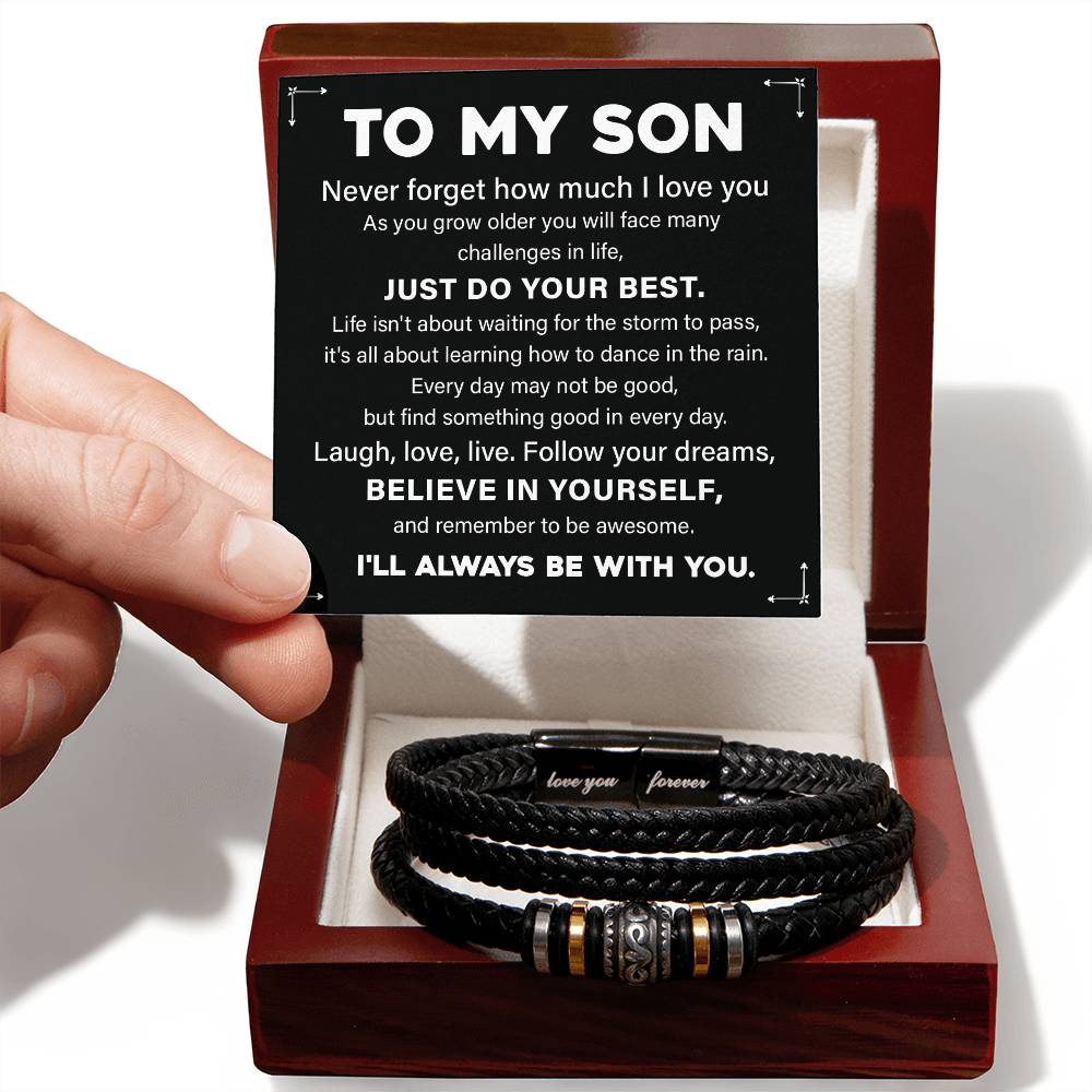 To My Son Motivational Bracelet Gift from Mom