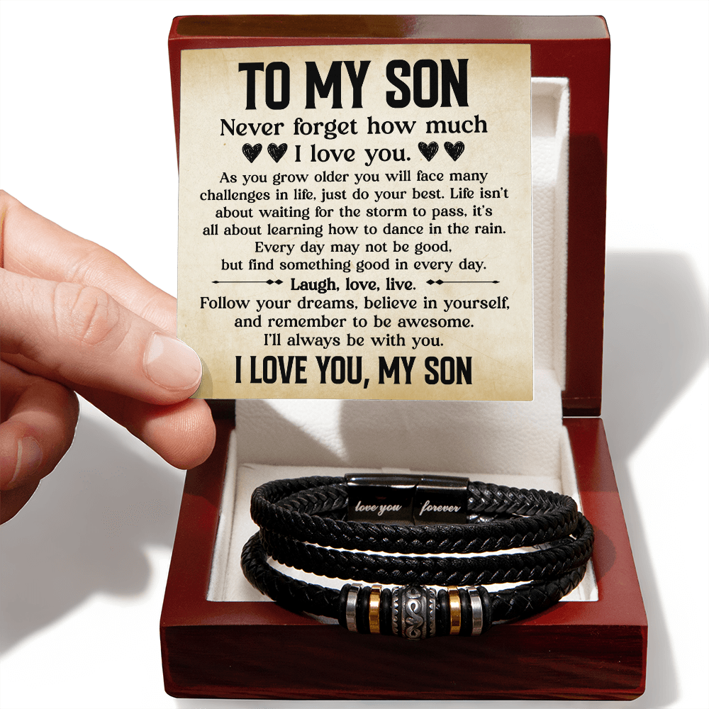 "To My Son Bracelet - Inspirational Love and Life Guidance Design"