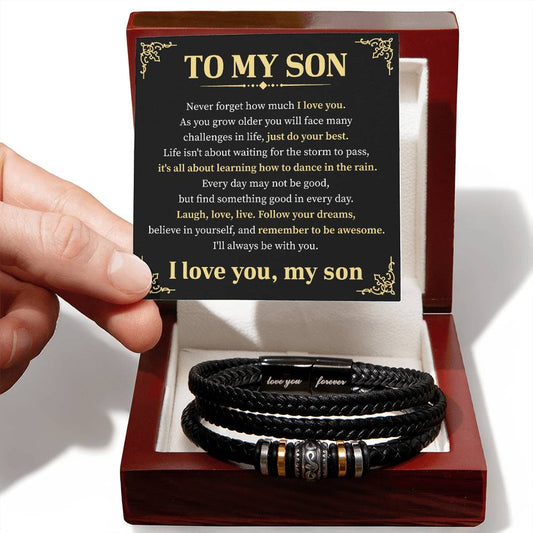 To My Son Bracelet Gift from Dad on Son Birthday Christmas
