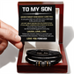 "To My Son - Never Forget How Much I Love You - Motivational Bracelet - Inspirational Gift for Sons"