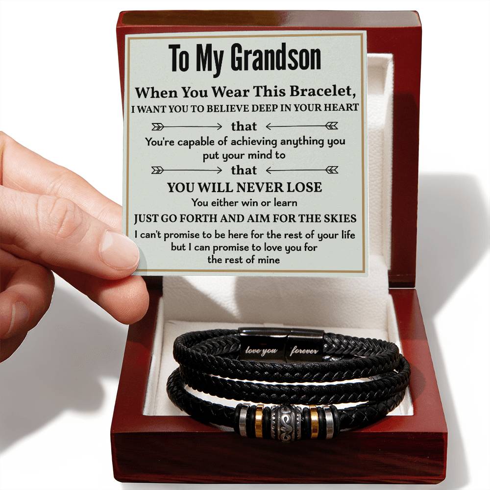 To My Grandson Bracelet Gift – Inspirational Keepsake