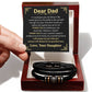 Dad Leather Bracelet Gift From Daughter With Message Card