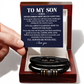 Leather Son Bracelet Gift from Dad Message Card Box