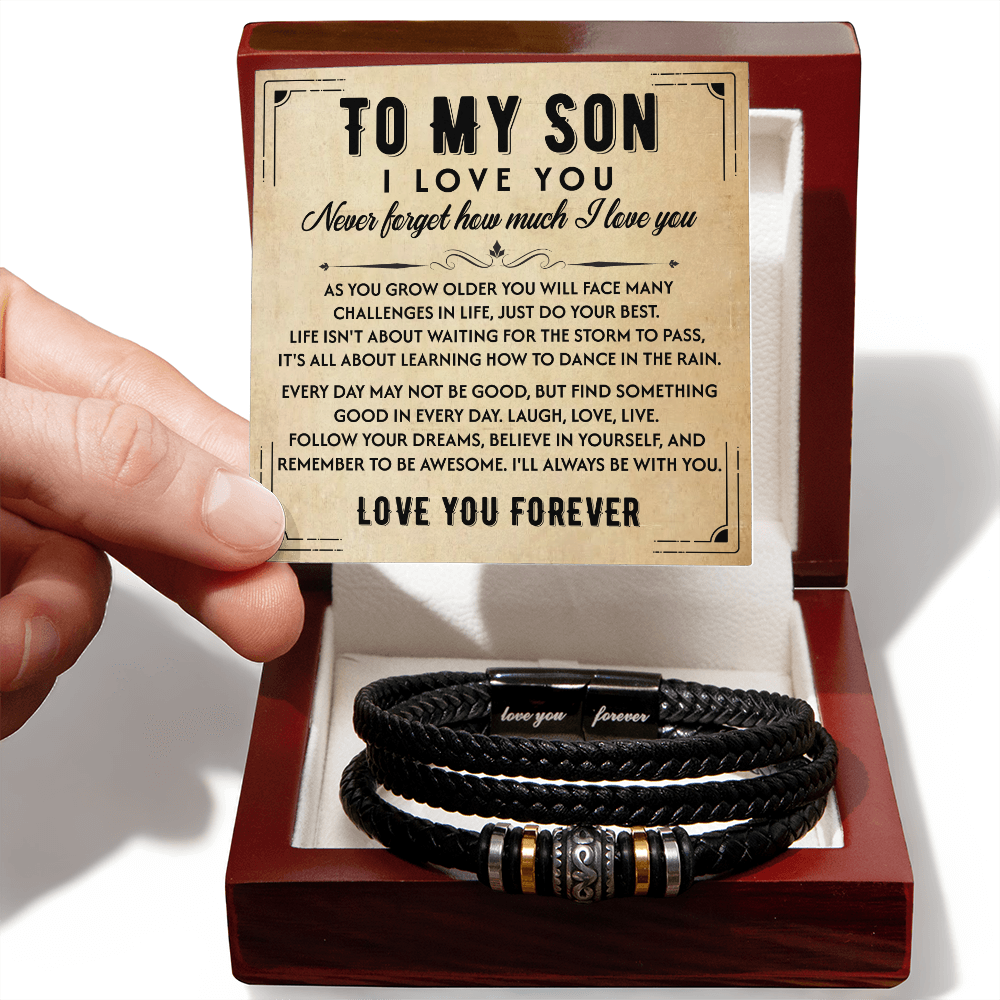 Bracelets Gift for Son from Dad Love You Forever Card
