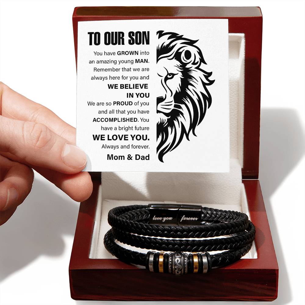 Lion Bracelet Gift for Son from Parents